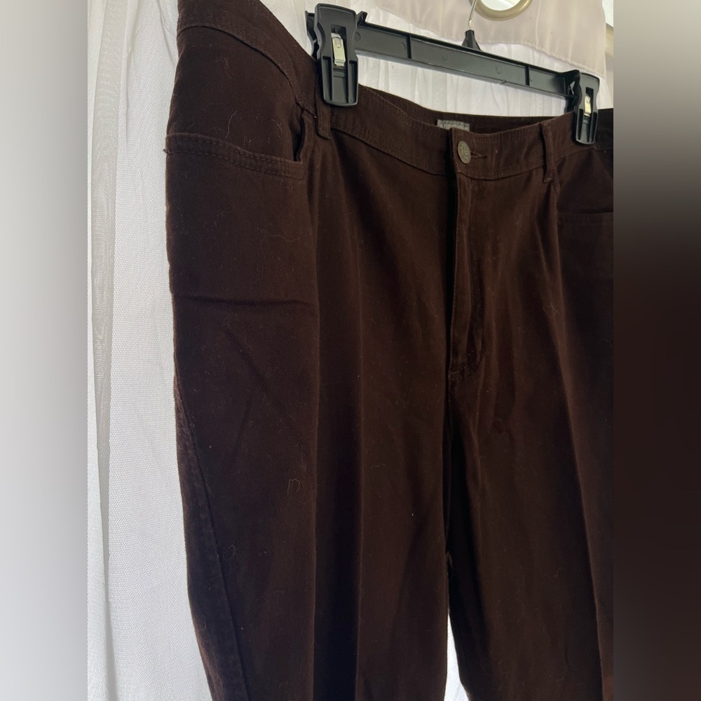 Women’s Size Extra Large Brown curvy Brown Pants Jeans Flare additions By Chicos